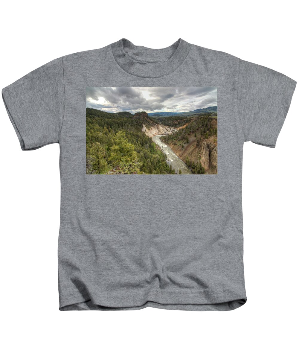 Travel Kids T-Shirt featuring the photograph Moody Yellowstone by Eilish Palmer