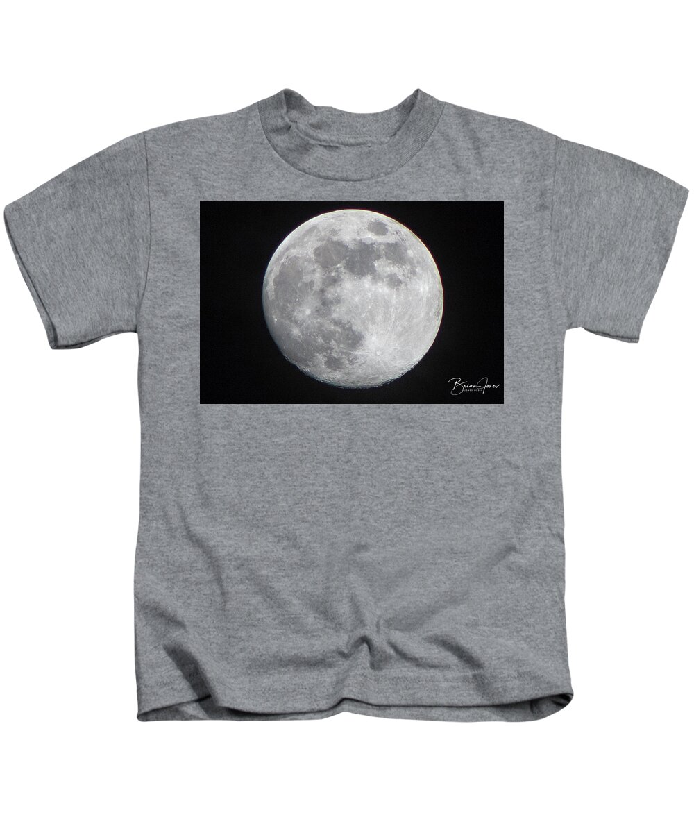  Kids T-Shirt featuring the photograph Moon by Brian Jones