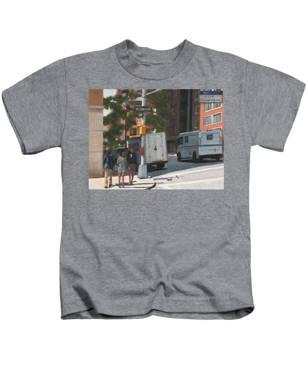 Murray Hill Kids T-Shirt featuring the painting Morning in Murray by Tate Hamilton