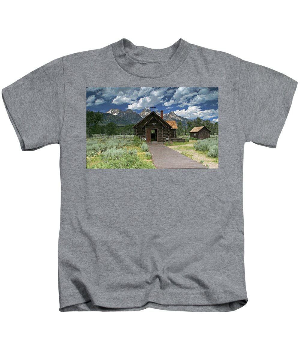 Church Kids T-Shirt featuring the photograph Mountain Worship by Ronnie And Frances Howard
