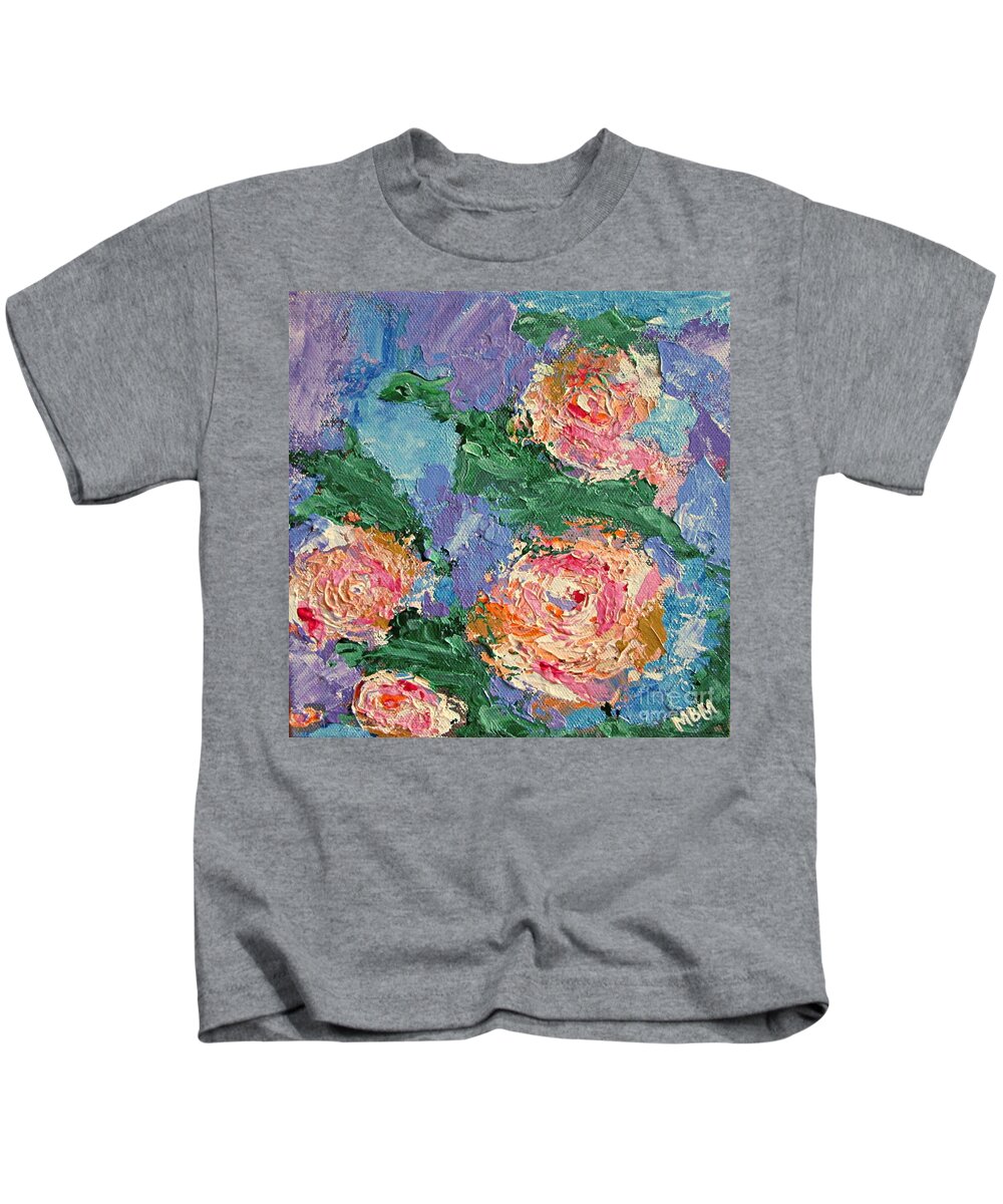 Roses Kids T-Shirt featuring the painting My Father's Roses by Mary Mirabal