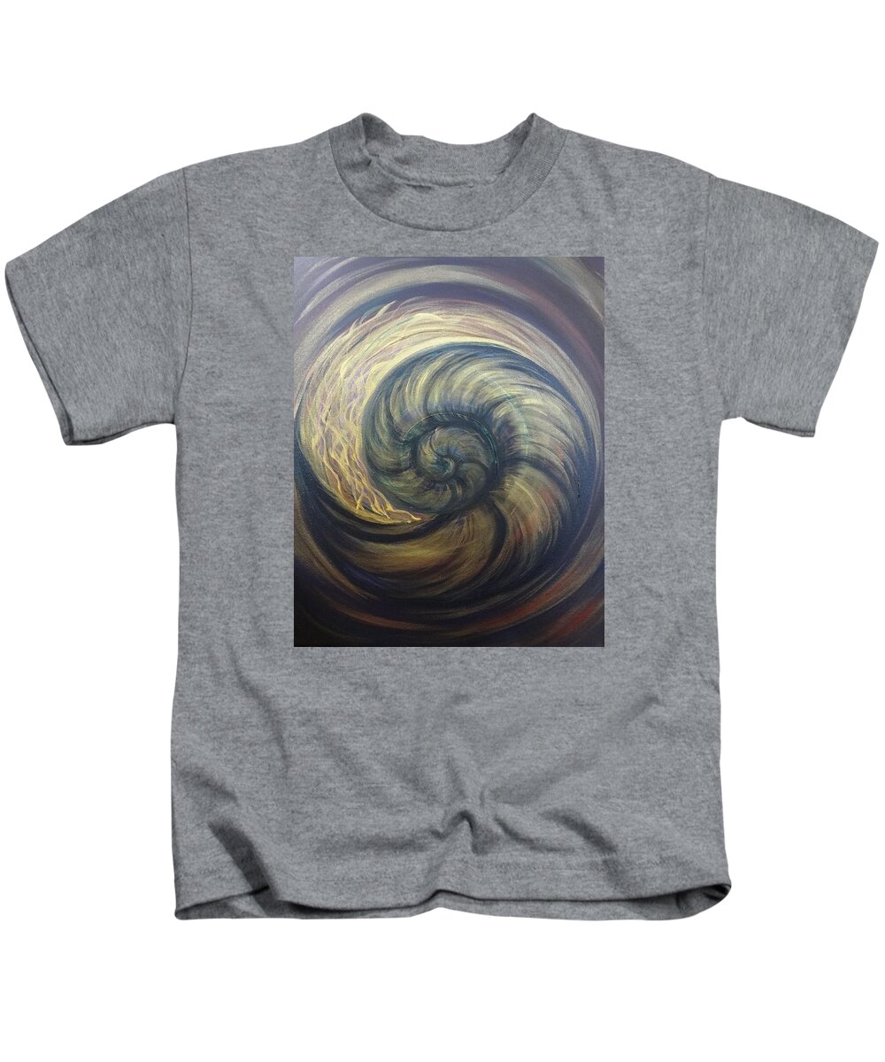 Nautilus Kids T-Shirt featuring the painting Nautilus Spiral by Michelle Pier