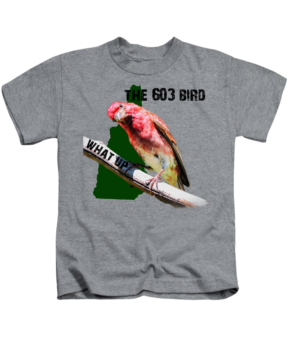 T-shirt Kids T-Shirt featuring the photograph New Hampshire State Bird The Purple Finch by Mim White