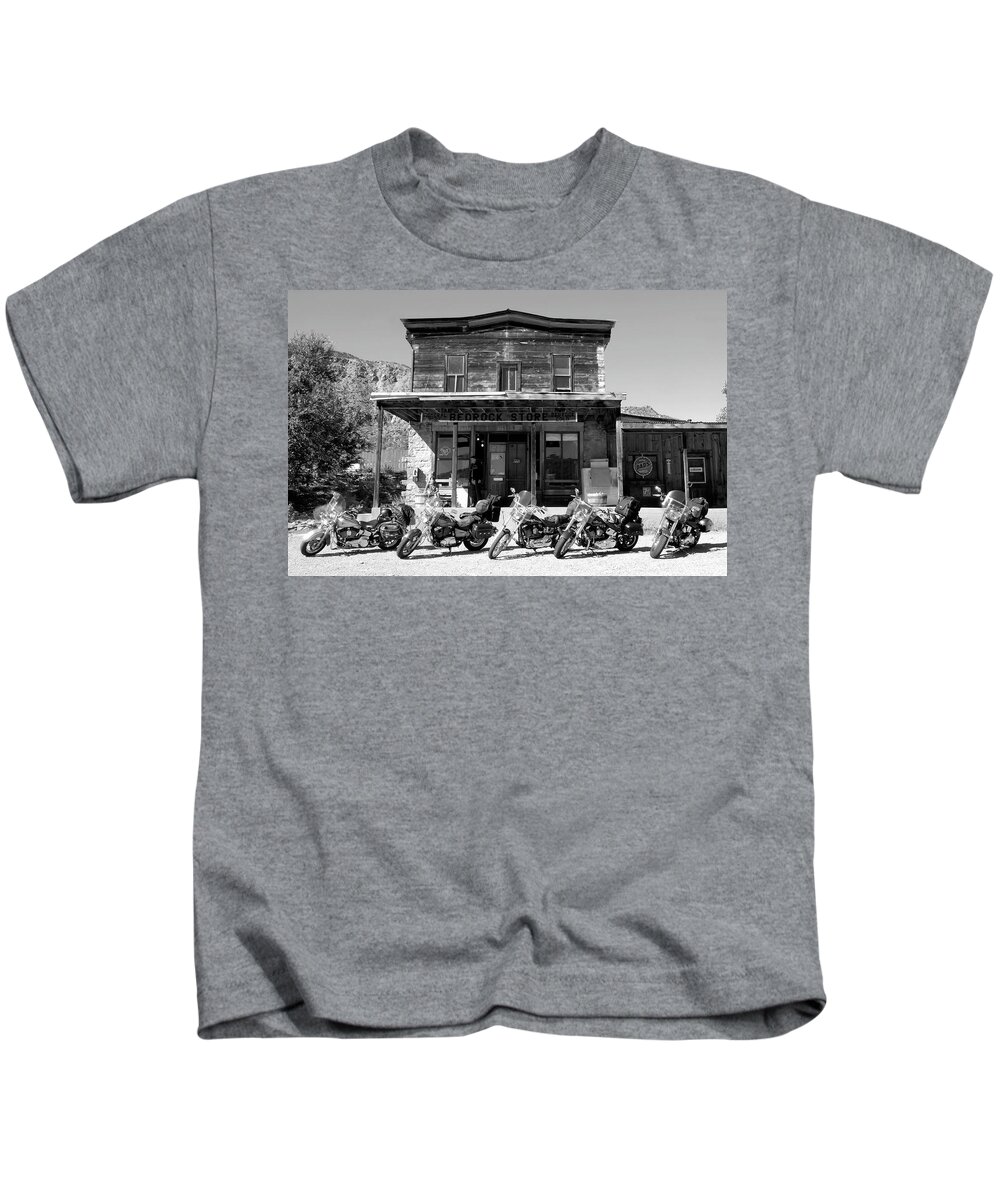 Fine Art Photography Kids T-Shirt featuring the photograph New horses at Bedrock by David Lee Thompson