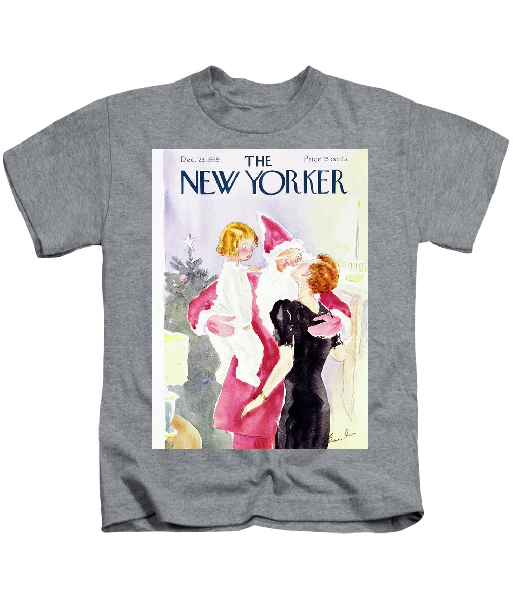 Child Kids T-Shirt featuring the painting New Yorker December 23 1939 by Perry Barlow