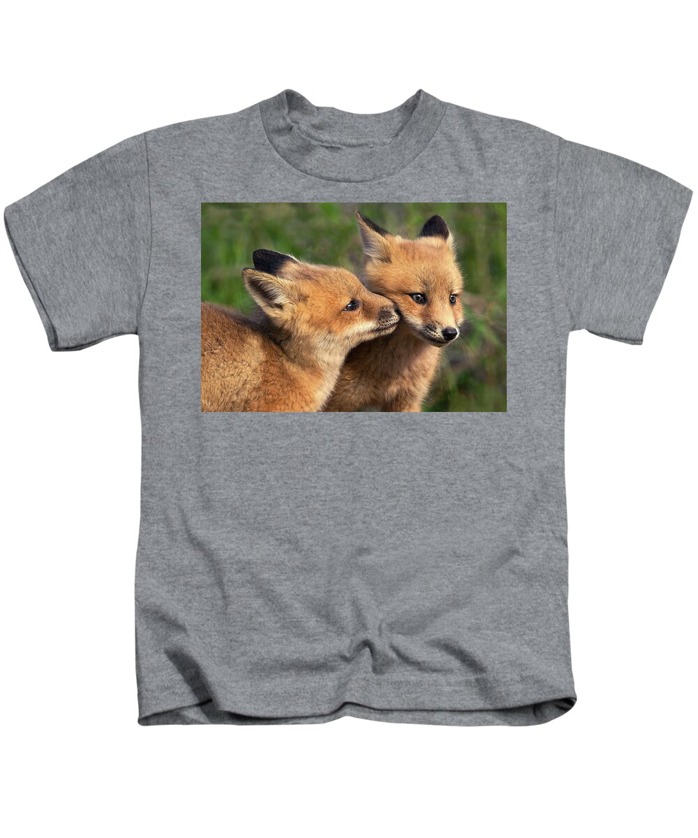 Fox Kids T-Shirt featuring the photograph Nuzzle by Art Cole