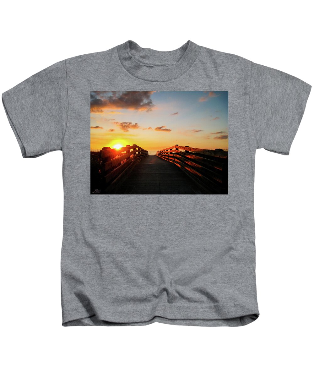 Sunset Kids T-Shirt featuring the photograph Off set walkway 2.0 by Bradley Dever