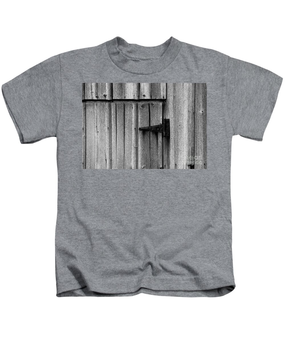 Old Kids T-Shirt featuring the photograph Old Barn Door by Timothy Johnson