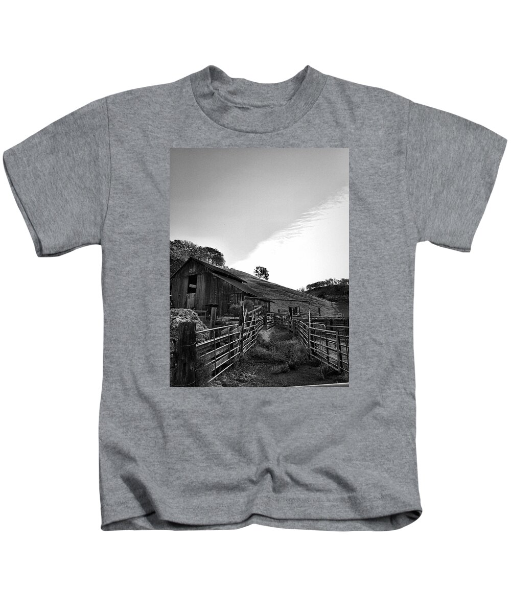 Black And White Kids T-Shirt featuring the photograph Old Borges Ranch by Brad Hodges