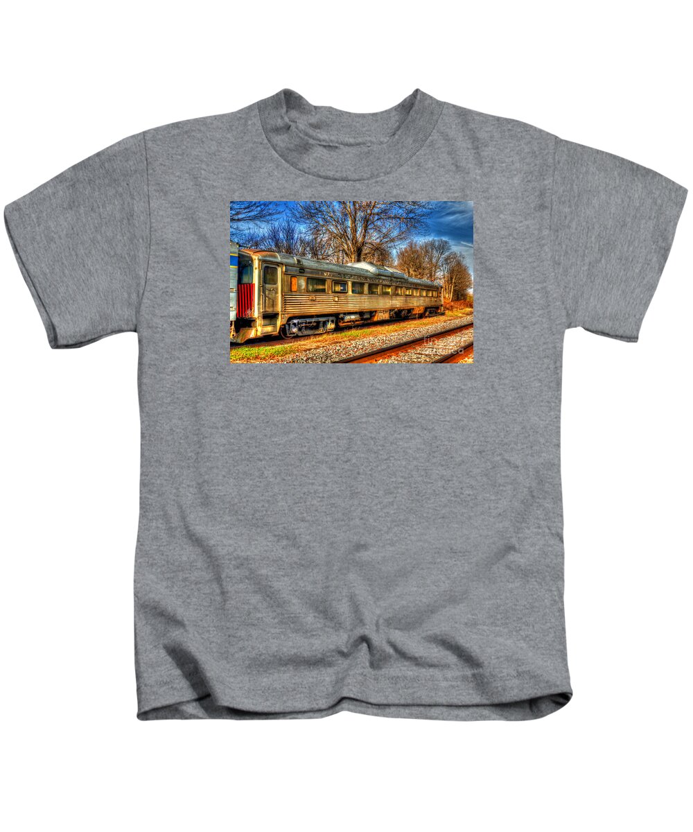Trains Kids T-Shirt featuring the photograph Old Rail Car by Rod Best