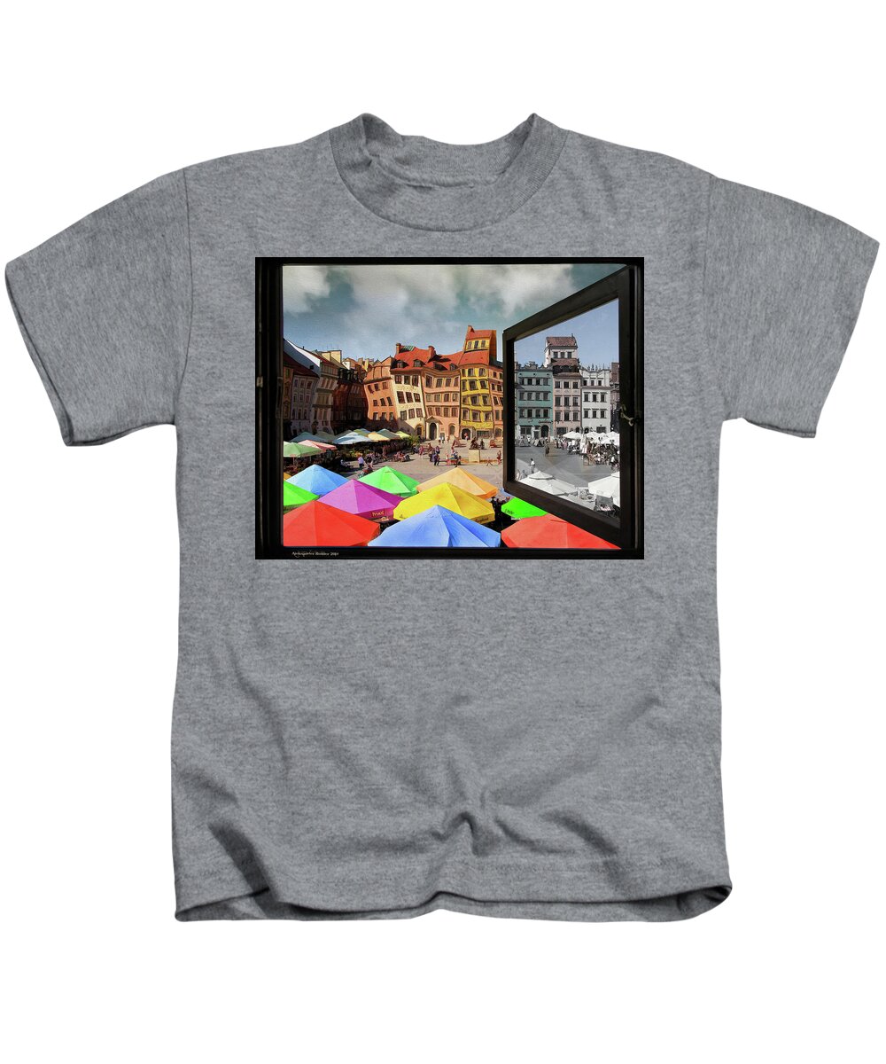 Old Town Kids T-Shirt featuring the photograph Old Town in Warsaw #13A by Aleksander Rotner
