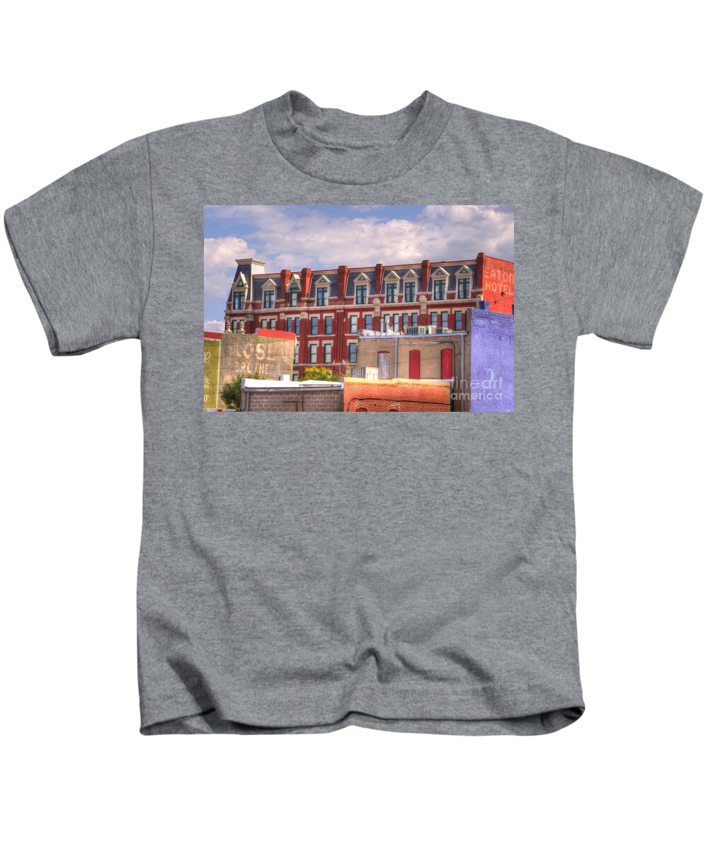 America Kids T-Shirt featuring the photograph Old Town Wichita Kansas by Juli Scalzi