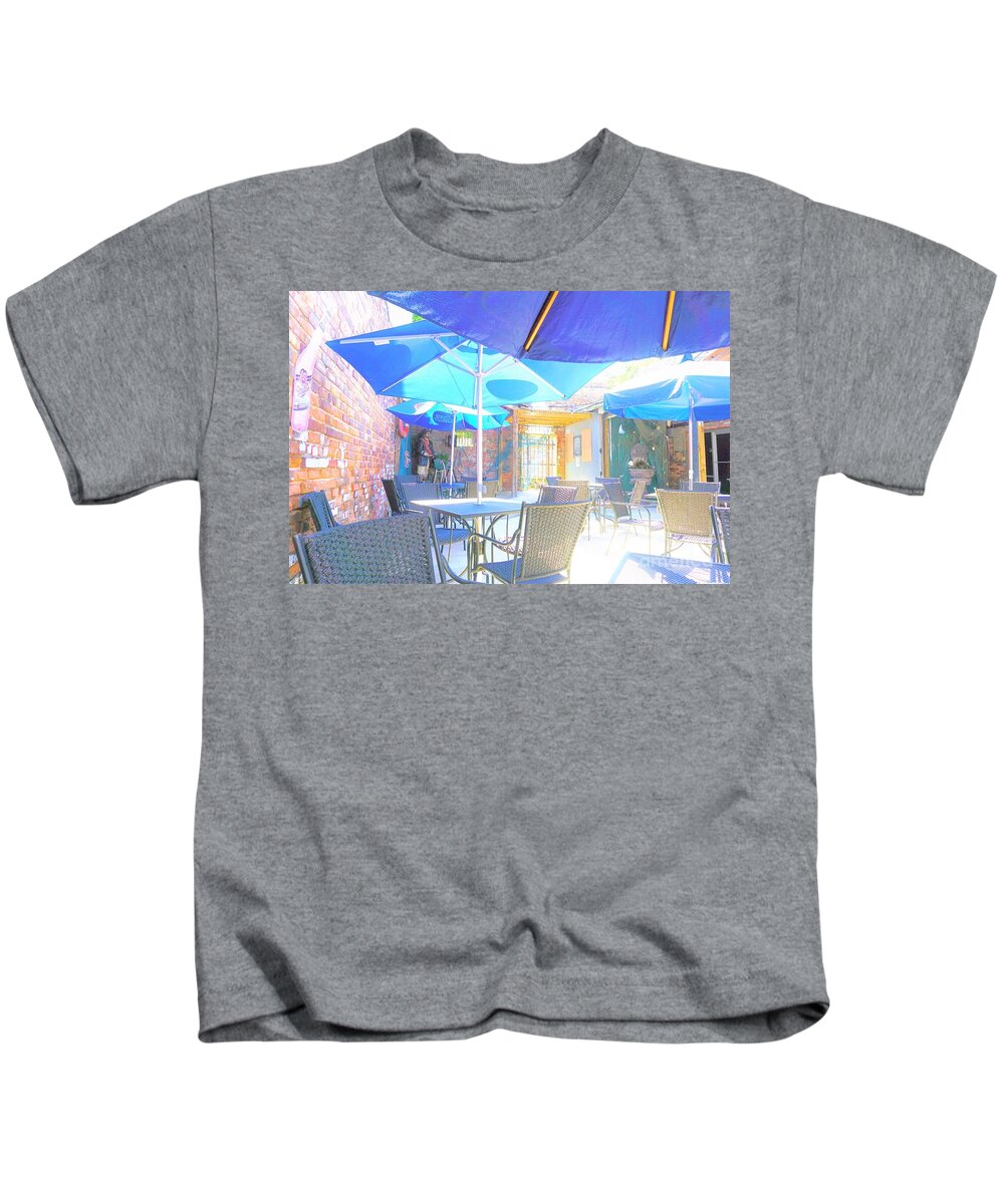 Restaurant Kids T-Shirt featuring the photograph Open Air Eating by Merle Grenz