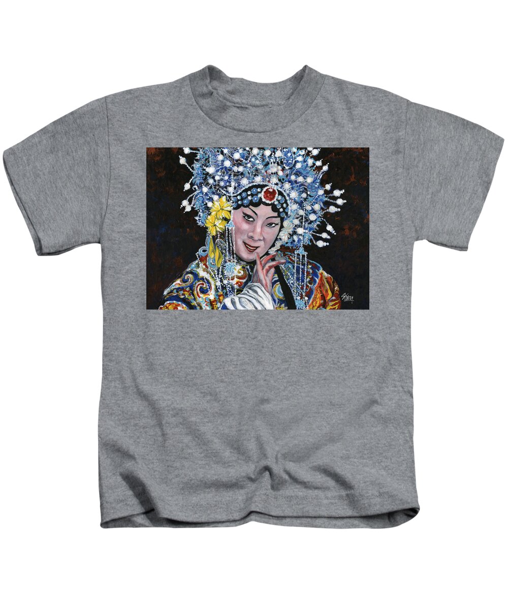 Opera Singer Kids T-Shirt featuring the painting Opera Singer by Stan Kwong