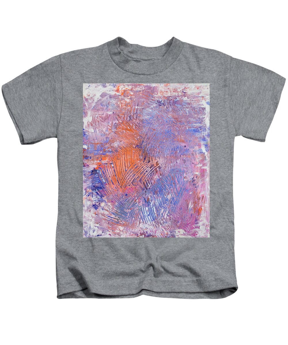 Derek Kaplan Art Kids T-Shirt featuring the painting Opt.48.15 Close To My Heart by Derek Kaplan