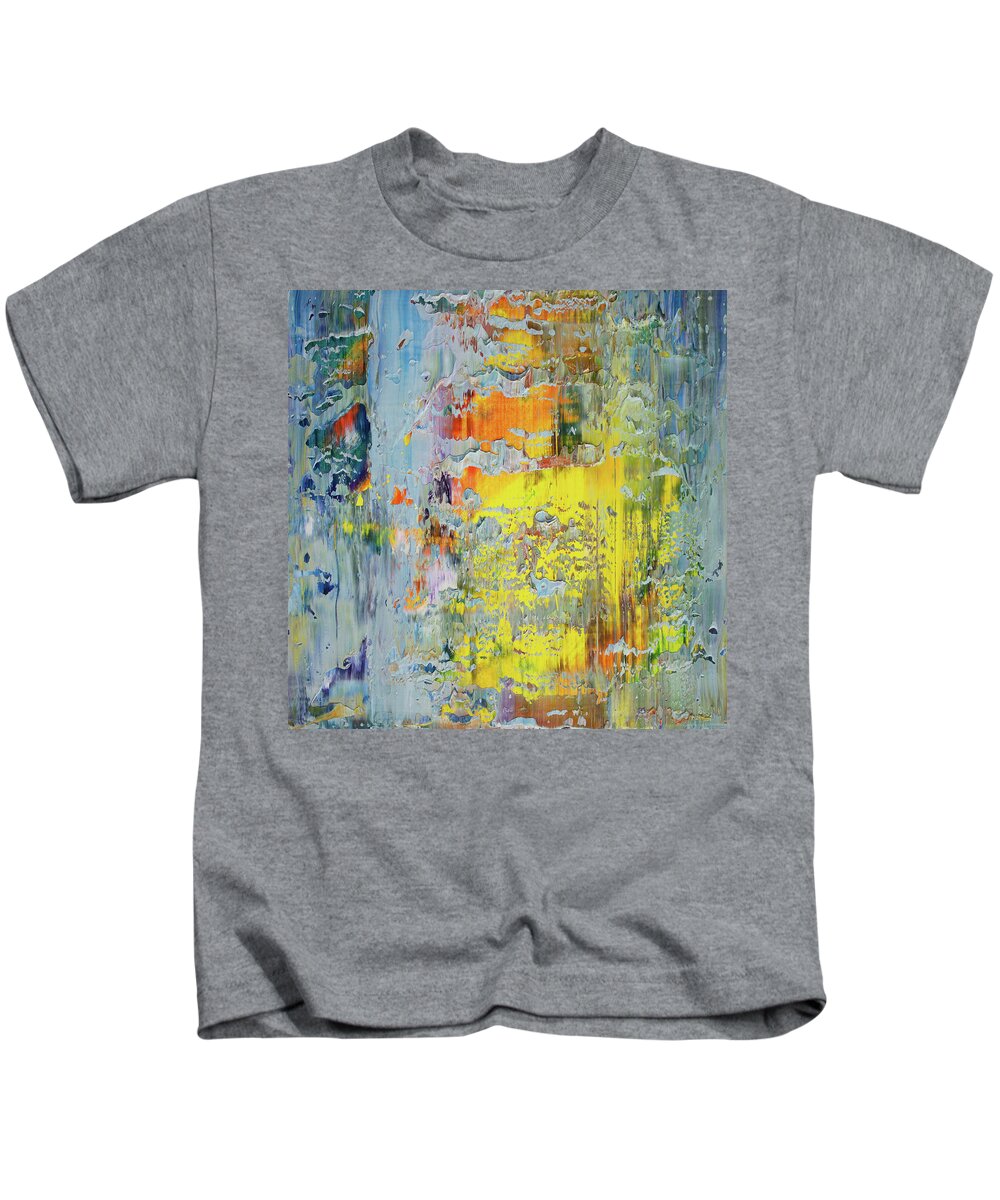 Derek Kaplan Art Kids T-Shirt featuring the painting Opt.66.16 A New Day by Derek Kaplan