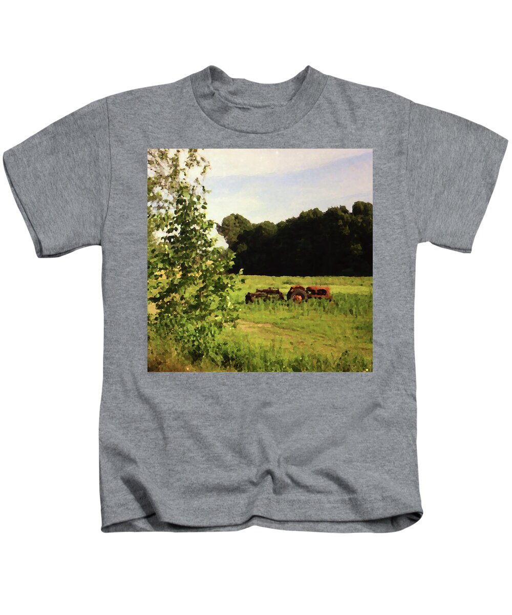 Farming Kids T-Shirt featuring the photograph Out in the Fields by Geoff Jewett