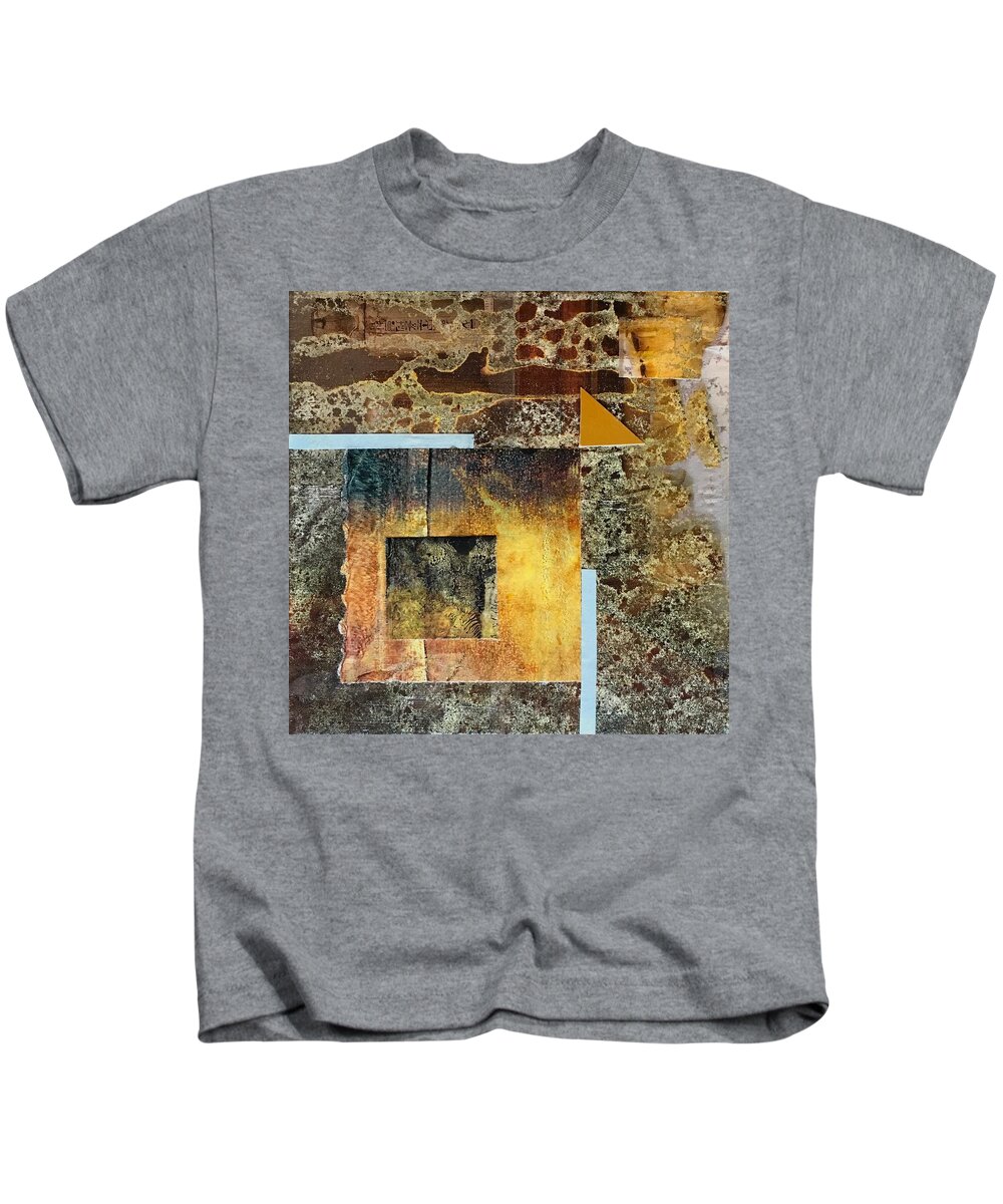 Geometric Shapes Kids T-Shirt featuring the mixed media Out of Chaos III by Sandra Lee Scott