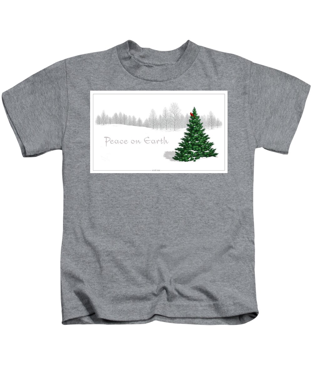 Christmas Kids T-Shirt featuring the digital art Peace on Earth by Scott Ross