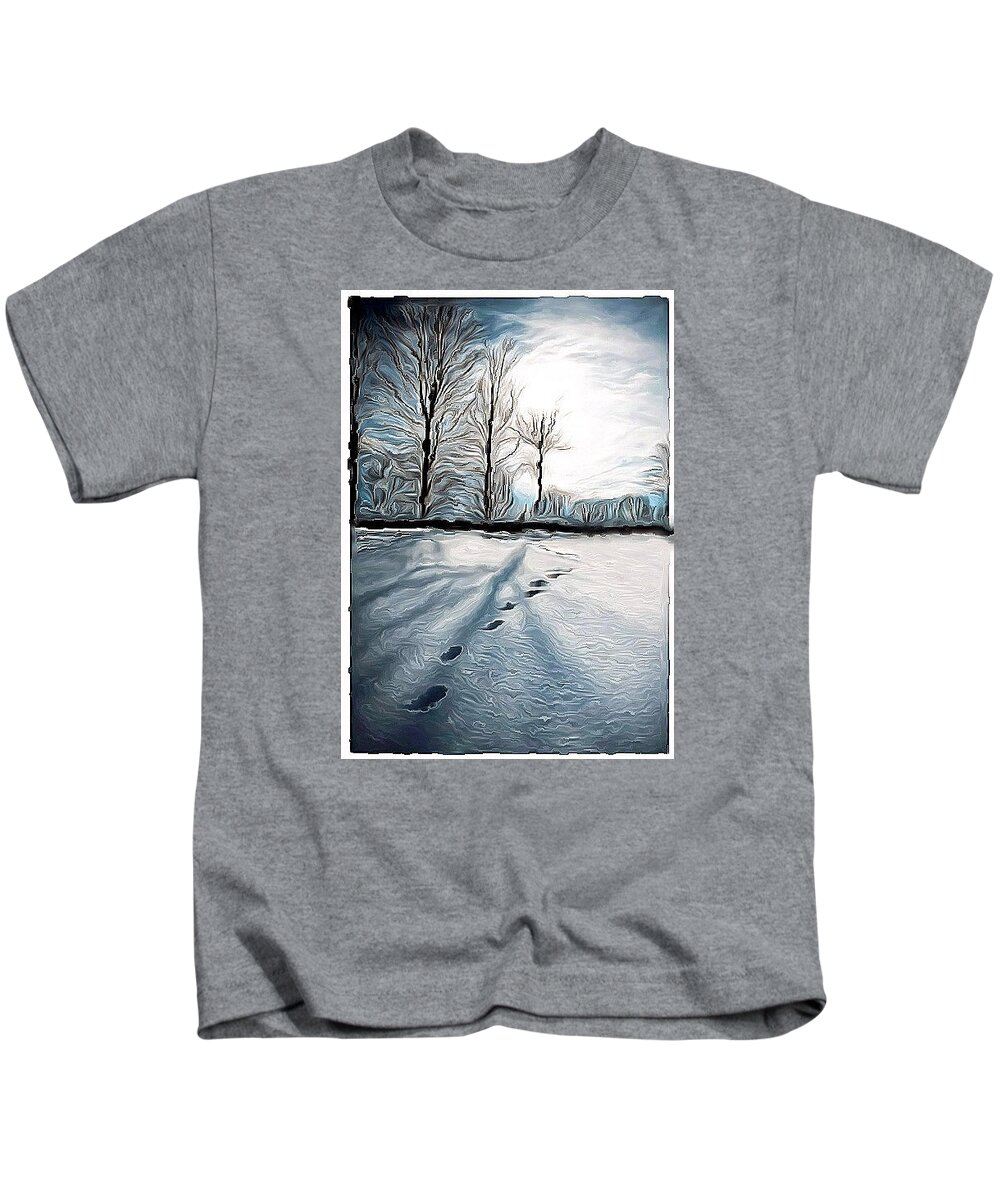 Snow Kids T-Shirt featuring the digital art Peaceful Path by Lynellen Nielsen