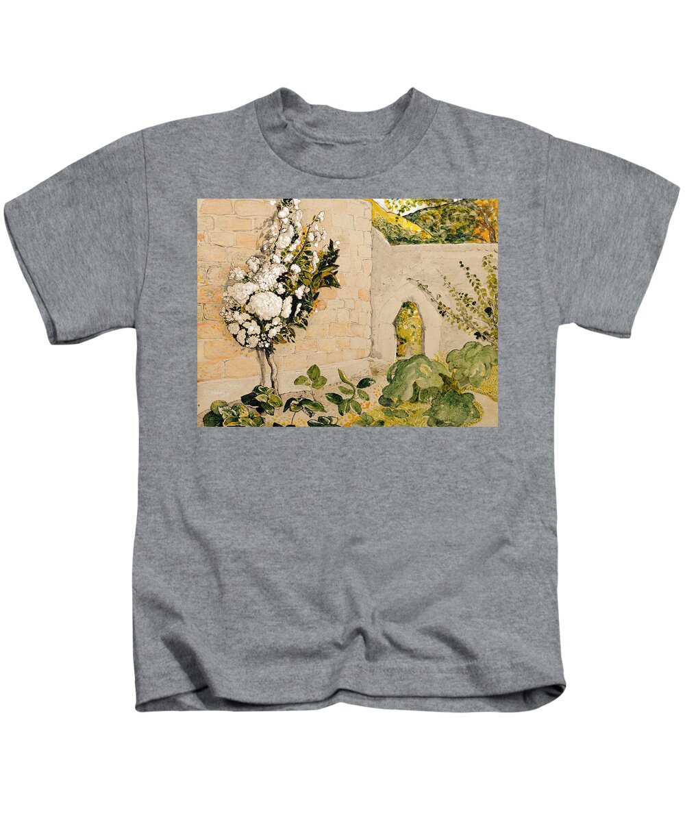 Samuel Palmer Kids T-Shirt featuring the painting Pear Tree in a Walled Garden by Samuel Palmer