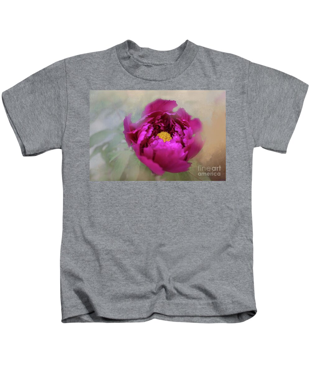 Peony Kids T-Shirt featuring the photograph Peony by Eva Lechner