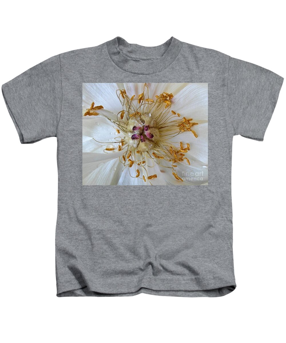 Faoa Flowers Kids T-Shirt featuring the photograph Peony - water drop by Elisabeth Derichs