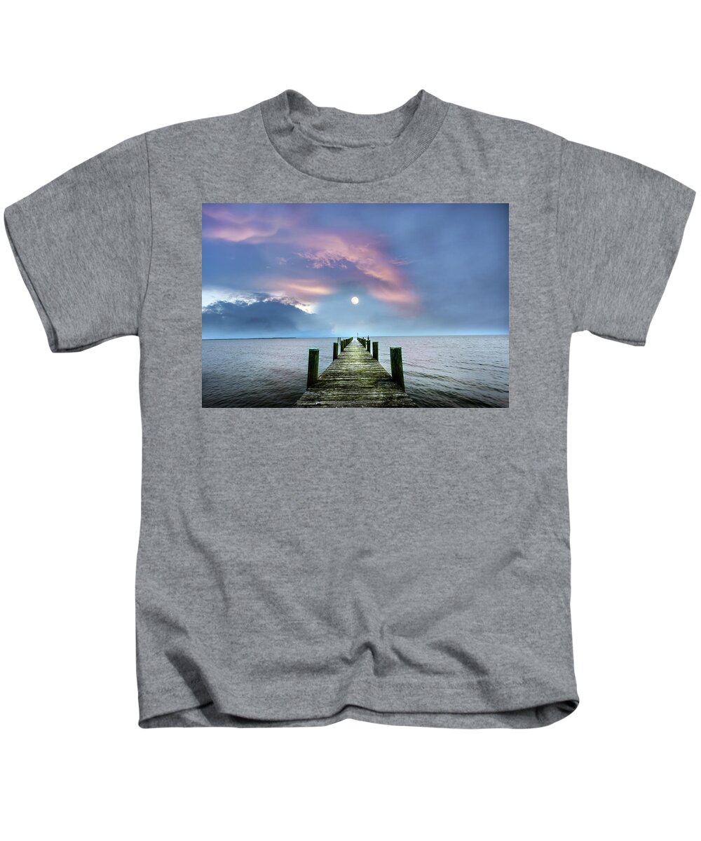 Pier Kids T-Shirt featuring the photograph Pier to the Moon by Patrick Wolf