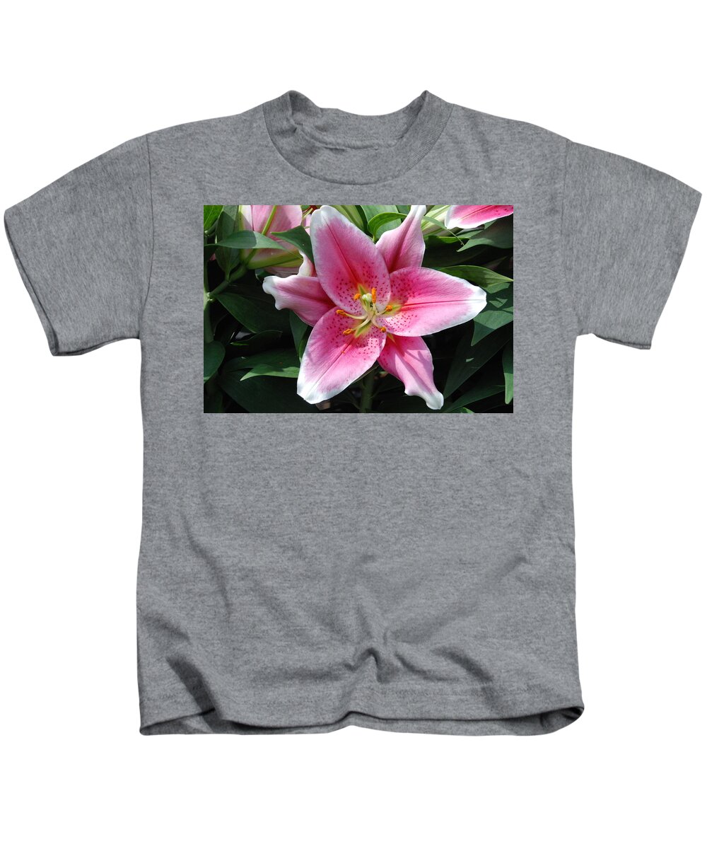 Pink Flowers Kids T-Shirt featuring the photograph Pink Lily 6 by Ee Photography