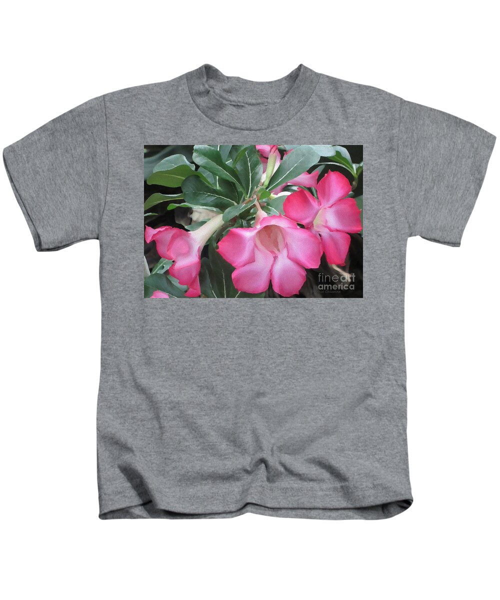 Photography Kids T-Shirt featuring the photograph Pink Posies by Kathie Chicoine