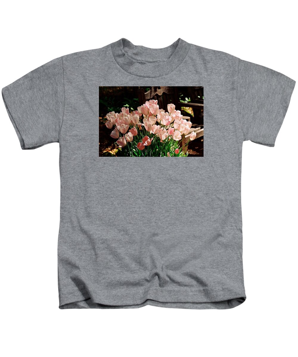 Tulips Kids T-Shirt featuring the photograph Pink Tulips by Sandra Lee Scott