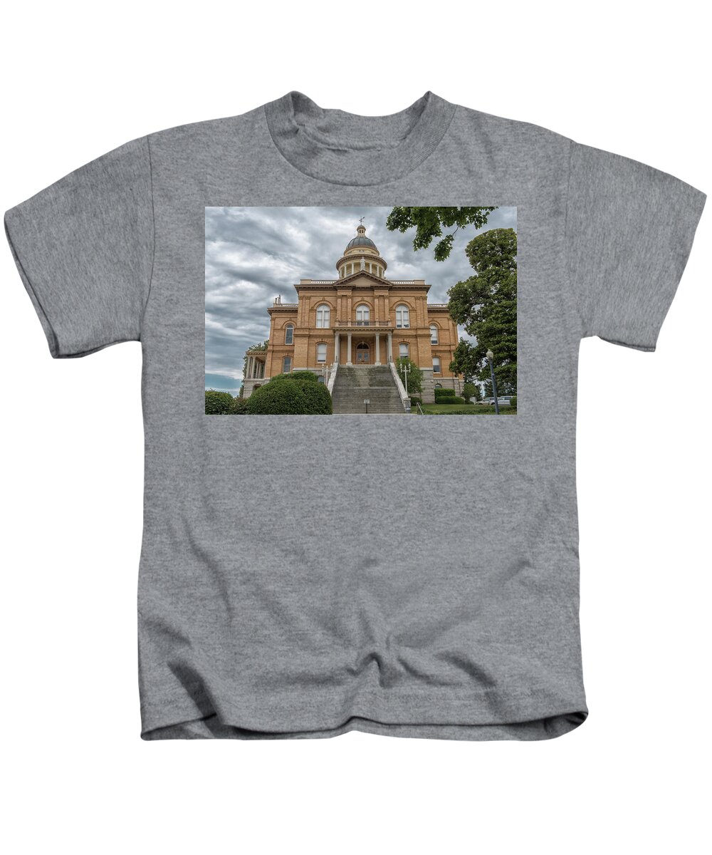 Placer County Museum Kids T-Shirt featuring the photograph Placer County Museum and Court House by Robin Mayoff