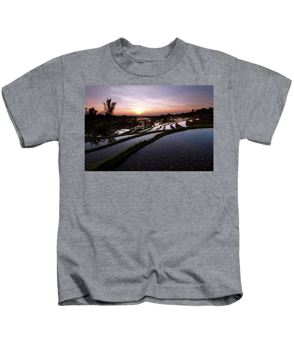 Rice Kids T-Shirt featuring the photograph Pools of Rice by Andrew Kumler