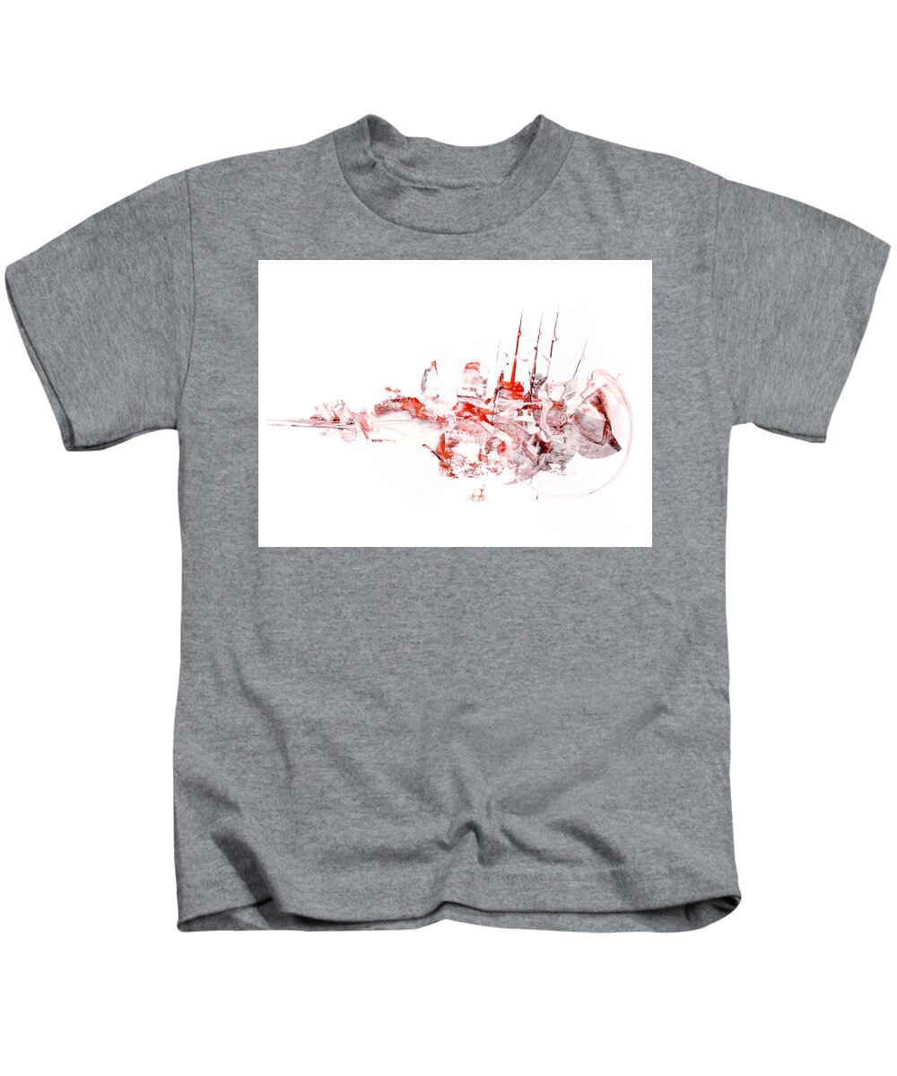 Abstract Kids T-Shirt featuring the painting Port - Mixed Media Abstract Painting by Modern Abstract