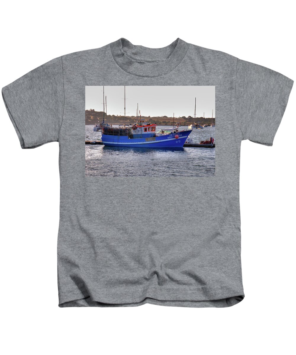 Fishing Boat Kids T-Shirt featuring the photograph Portuguese Fishing Boat by Jeff Townsend