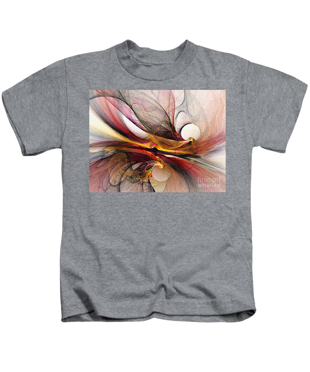 Abstract Kids T-Shirt featuring the digital art Presentiments by Karin Kuhlmann