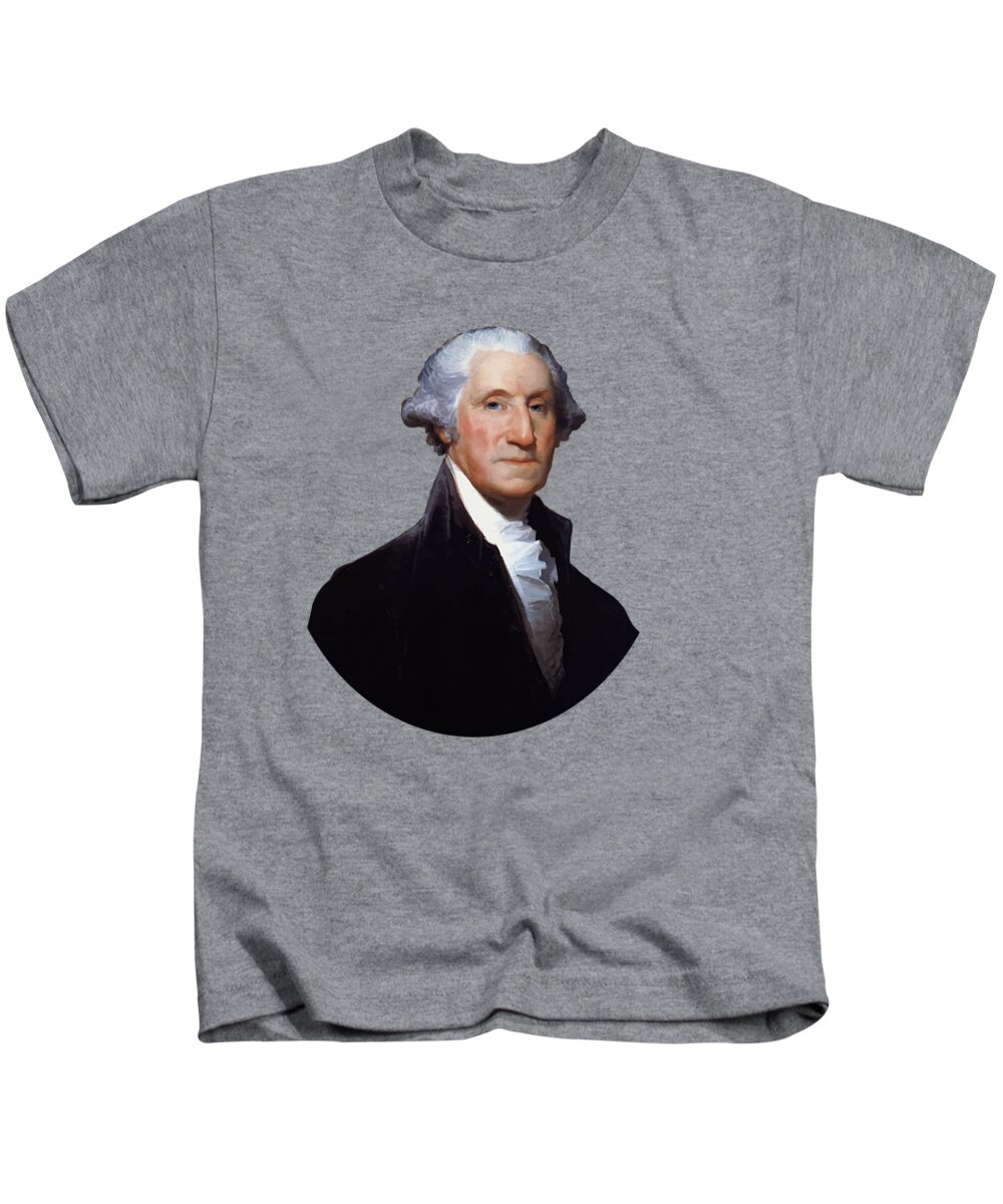 George Washington Kids T-Shirt featuring the painting President George Washington by War Is Hell Store