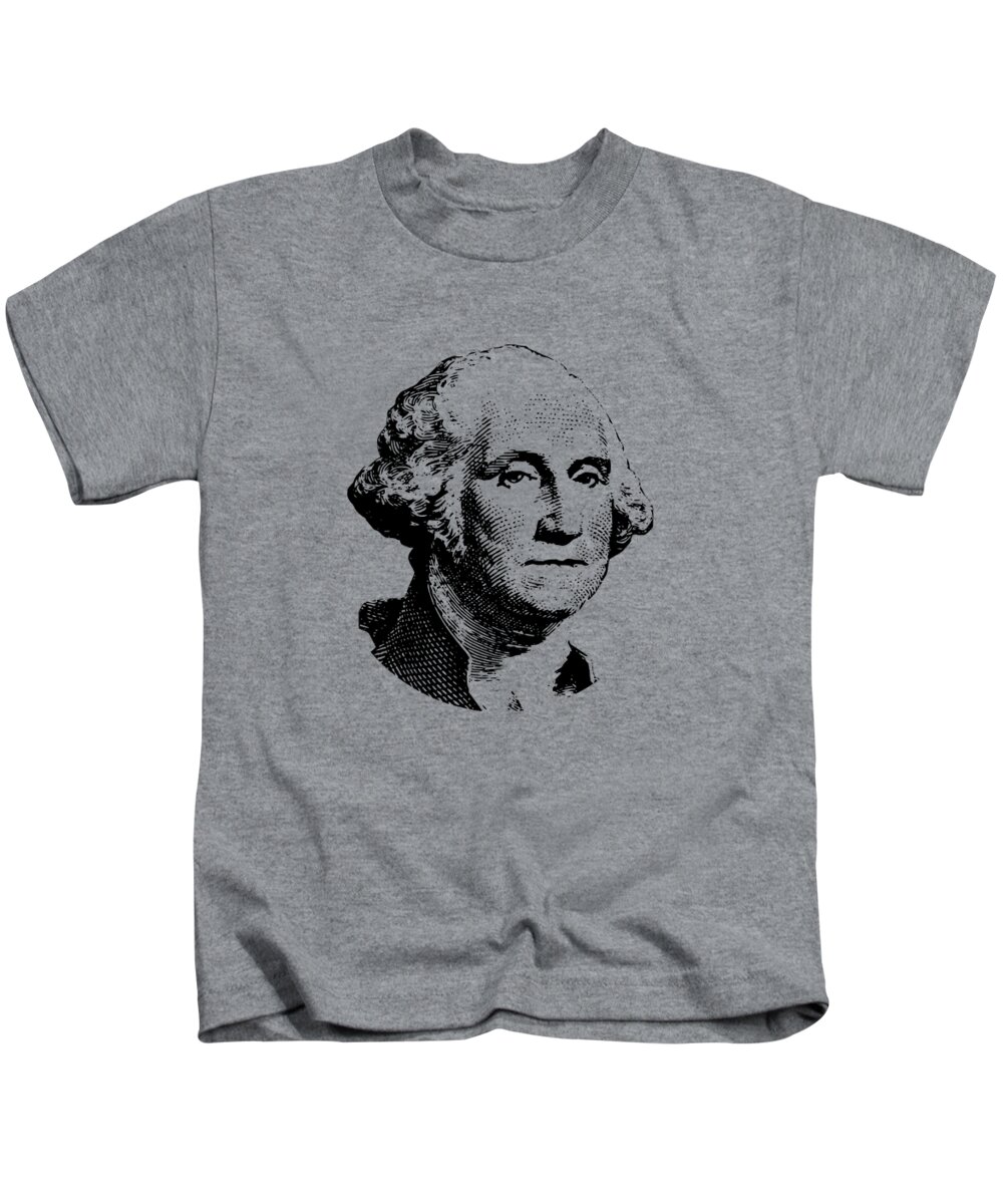 General George Washington Kids T-Shirt featuring the digital art President Washington by War Is Hell Store