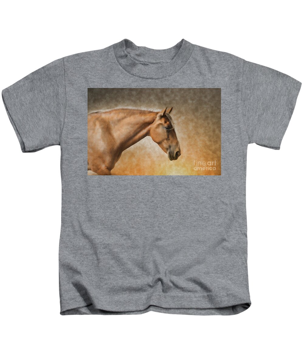 Horse Kids T-Shirt featuring the photograph Pretty Palomino by Stephanie Laird