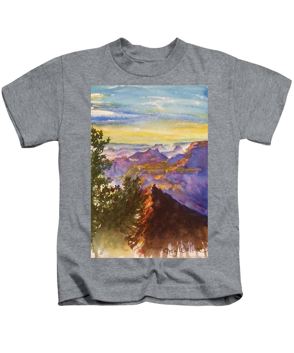 Arizona Kids T-Shirt featuring the painting Psalm 121 by Cheryl Wallace