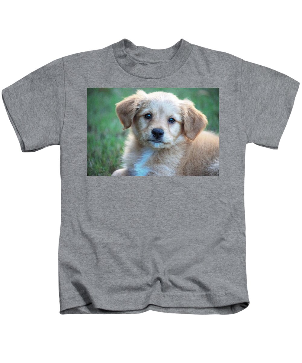 Puppy Kids T-Shirt featuring the photograph Puppy Love by Mary Ann Artz