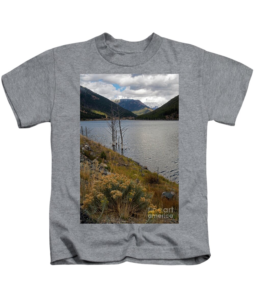 Quake Lake Kids T-Shirt featuring the photograph Quake Lake by Cindy Murphy - NightVisions