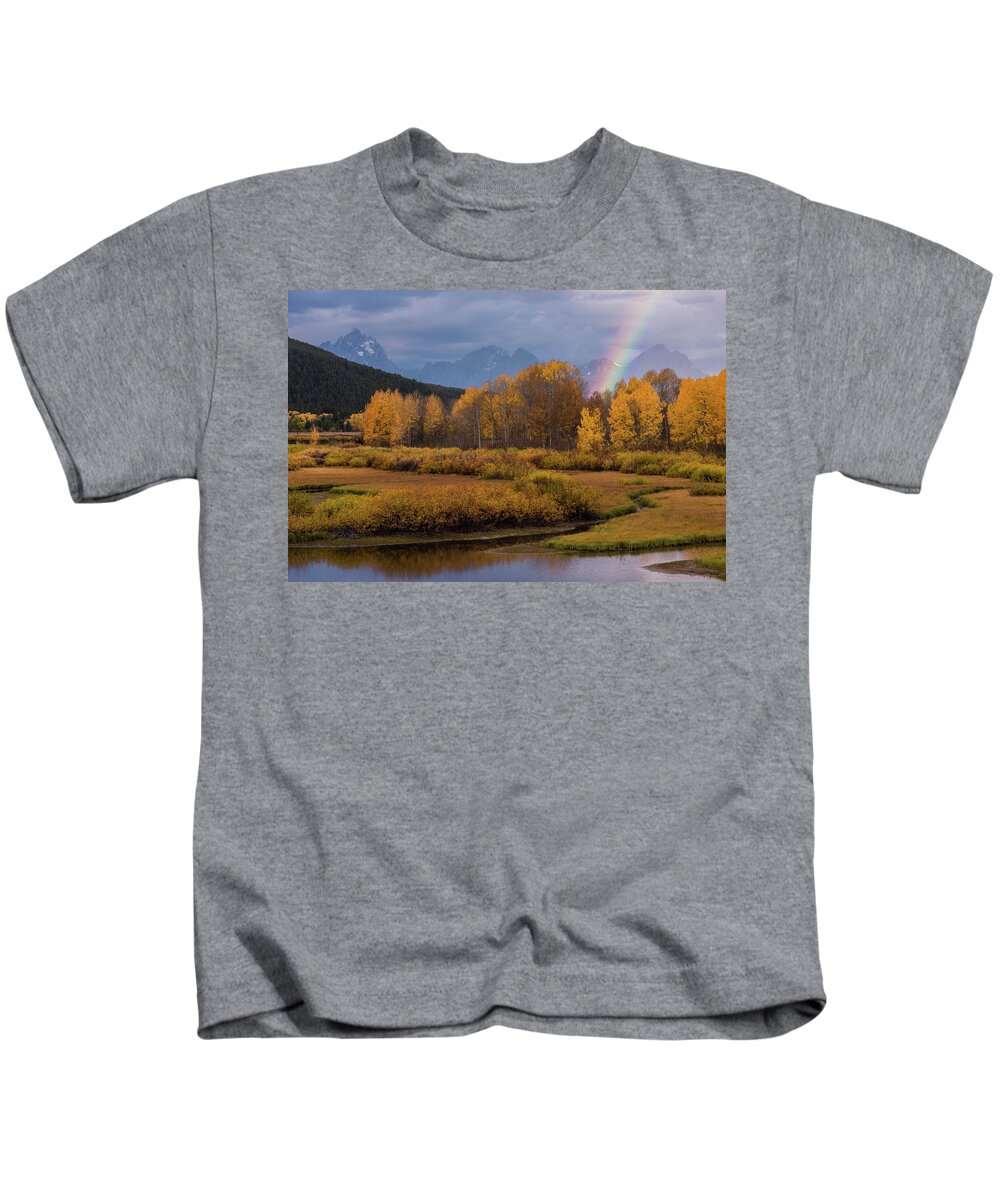 Scenery Kids T-Shirt featuring the photograph Rainbow's End by Jody Partin