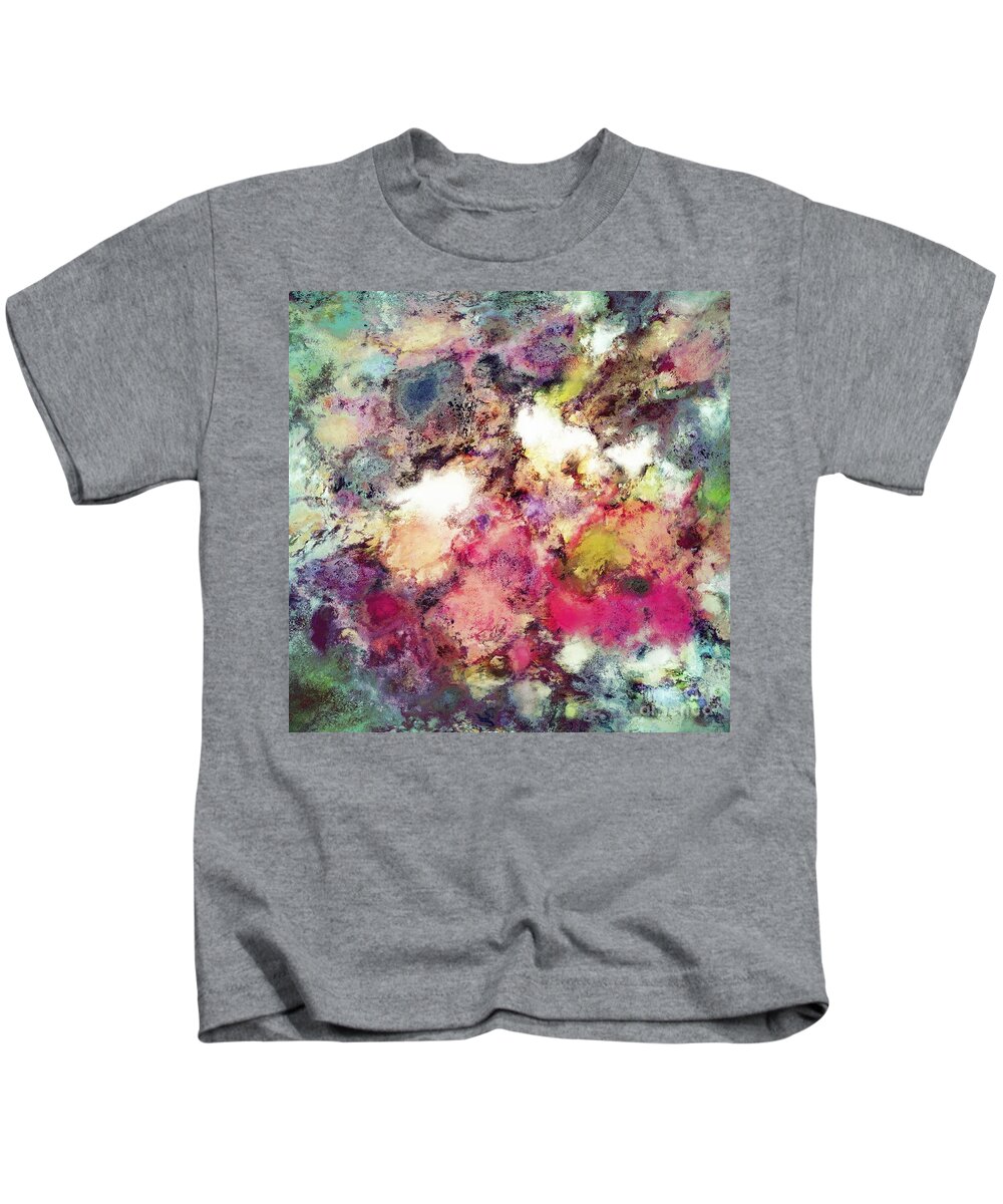 Abstract Kids T-Shirt featuring the digital art Raspberry rocks by Keith Mills