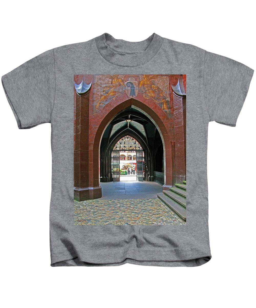Rathaus Arch Basel Kids T-Shirt featuring the photograph Rathaus Arch Basel by Martine Murphy