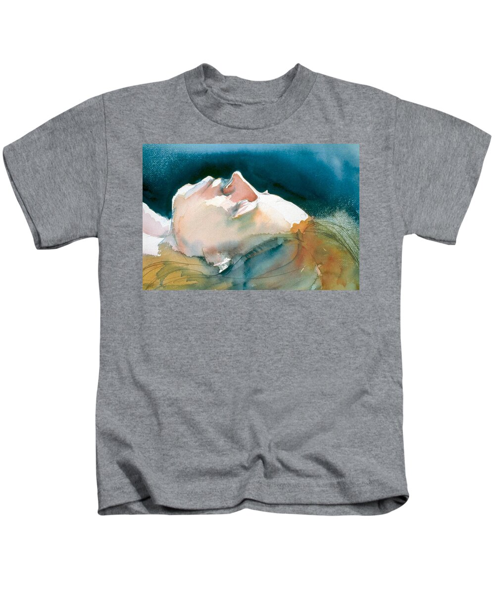 Headshot Kids T-Shirt featuring the painting Reclining Head Study by Barbara Pease