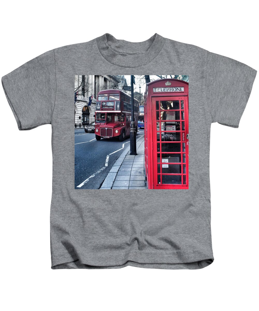London Kids T-Shirt featuring the photograph Red Bus in London by Joshua Miranda