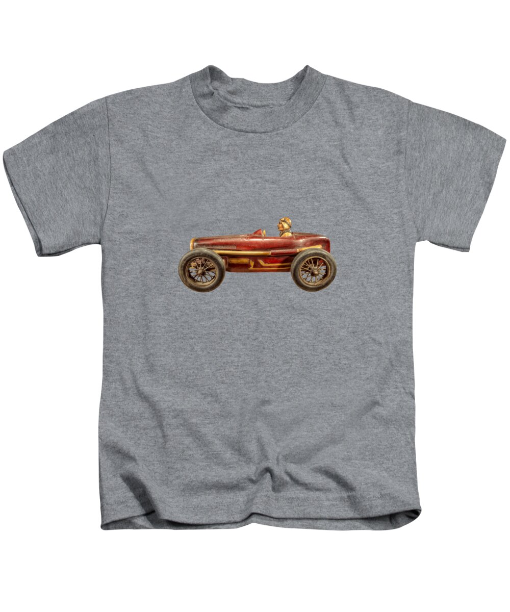 Antique Kids T-Shirt featuring the photograph Red Racer Left by YoPedro