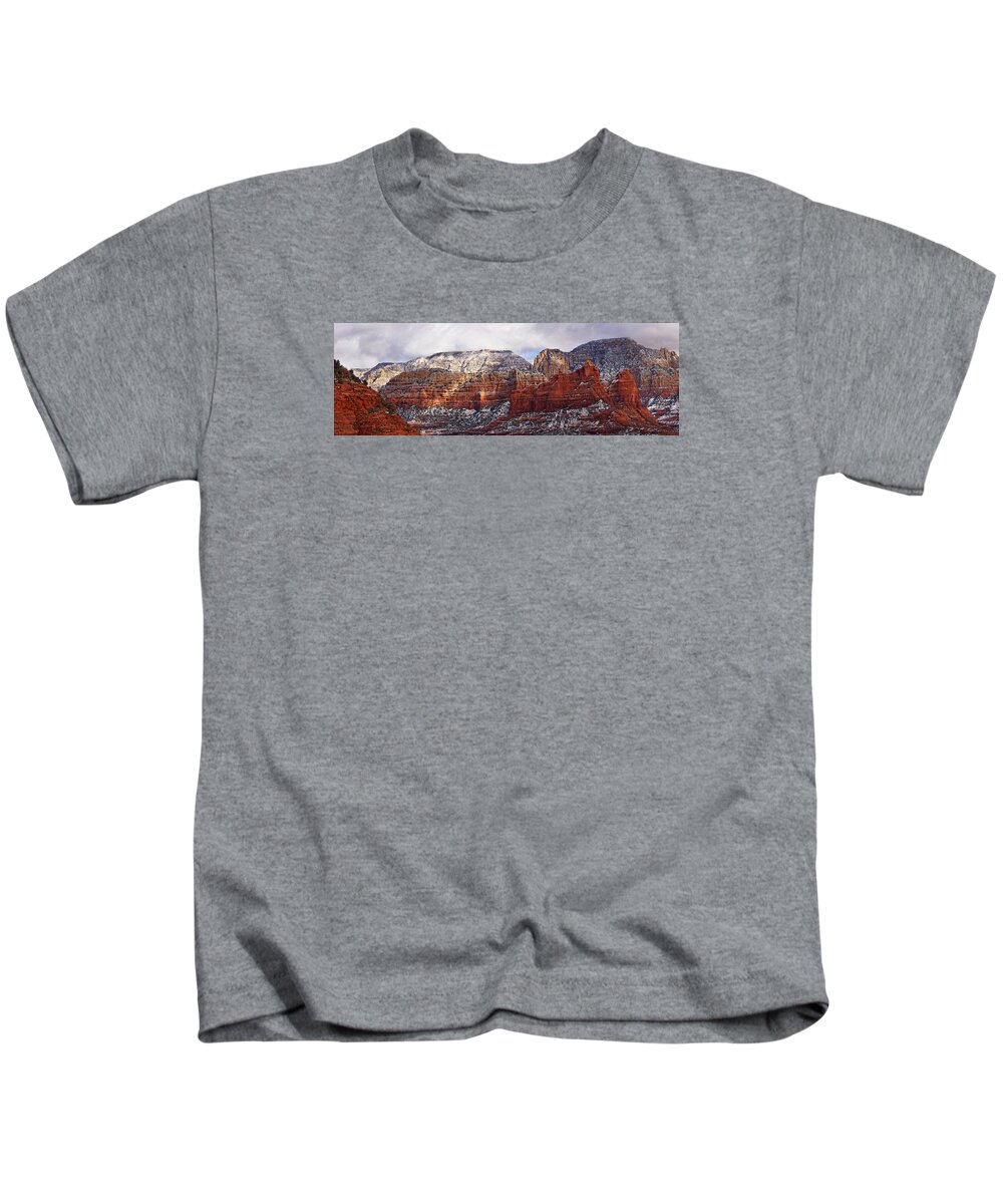 Landscape Kids T-Shirt featuring the photograph Red Rock Peaks by Leda Robertson