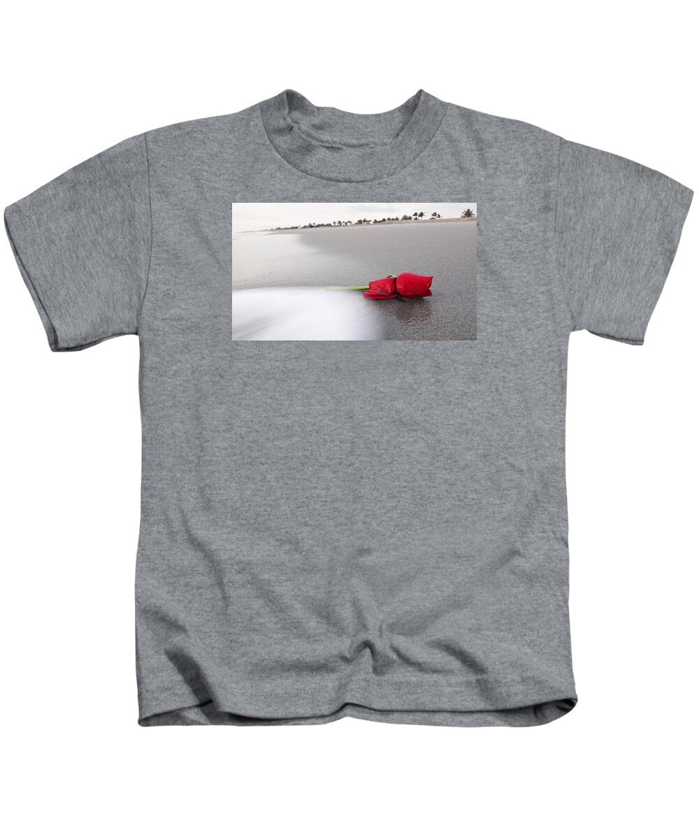 Rose Kids T-Shirt featuring the photograph Red Rose Beach by Lawrence S Richardson Jr